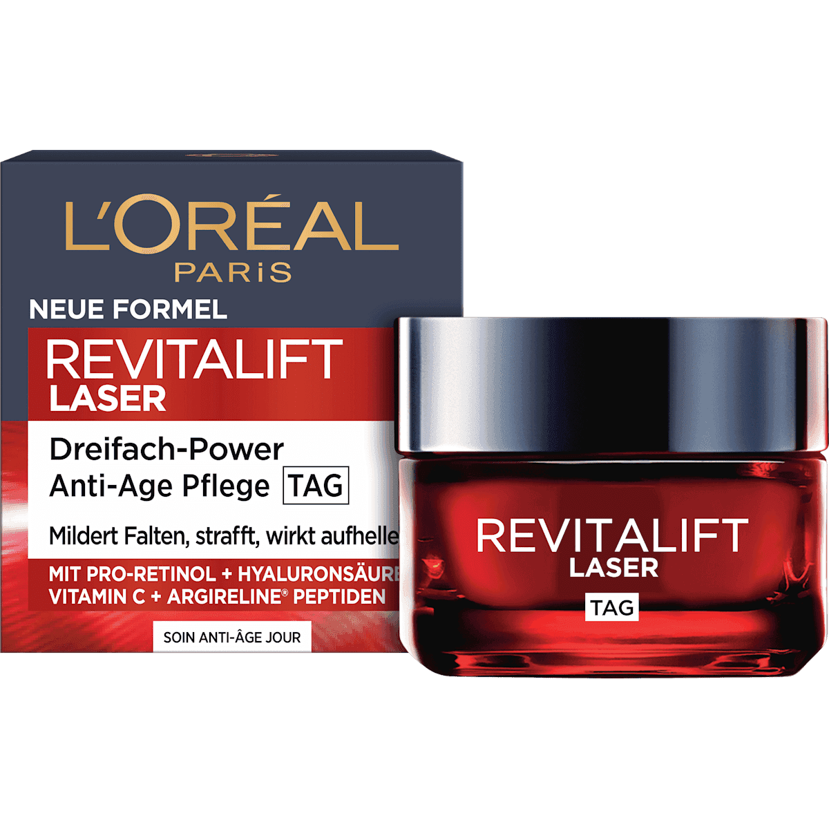 L'ORÉAL PARiS REVITALIFT crème visage Anti-Aging Laser avec Pro-Retinol, Acide hyaluronique et Vitamine C, 50 ml — منتج ألماني أصلي في المغرب