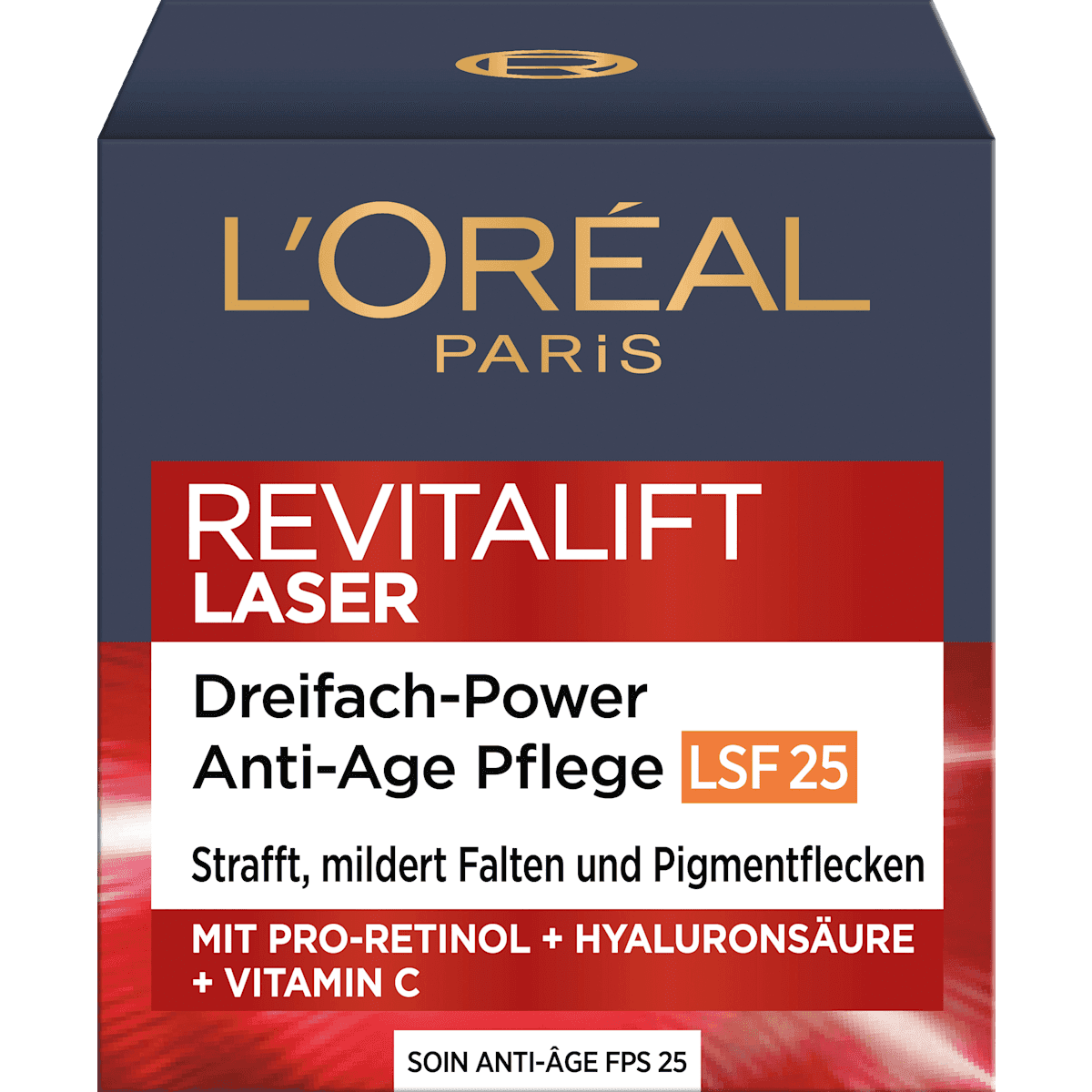L'ORÉAL PARiS REVITALIFT Anti Age face cream Revitalift Laser X3 LSF 25, 50 ml (L'ORÉAL PARiS REVITALIFT Anti Age Gesichtscreme Revitalift Laser X3 LSF 25, 50 ml) — authentic German product in Morocco