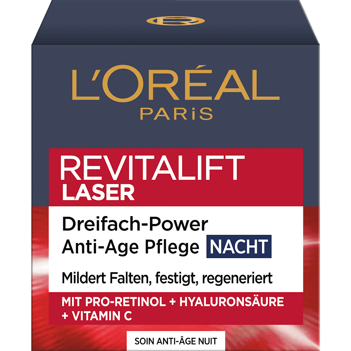 L'ORÉAL PARiS REVITALIFT night cream Anti Age Revitalift Laser X3, 50 ml (L'ORÉAL PARiS REVITALIFT Nachtcreme Anti Age Revitalift Laser X3, 50 ml) — authentic German product in Morocco