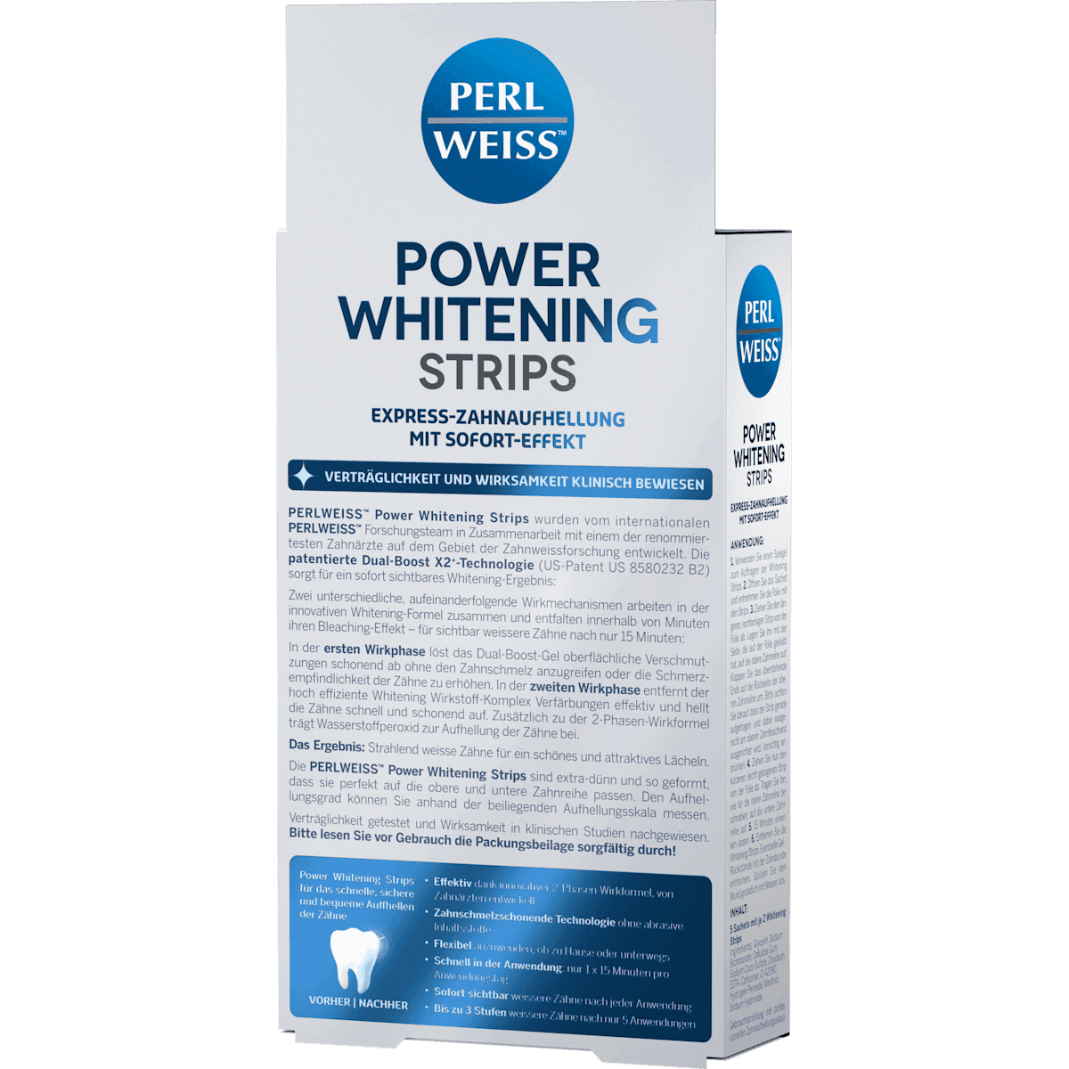 Perlweiss Bleaching Power Whitening Strips, 10 pièces (Perlweiss Bleaching Power Whitening Strips, 10 St) — produit allemand authentique au Maroc