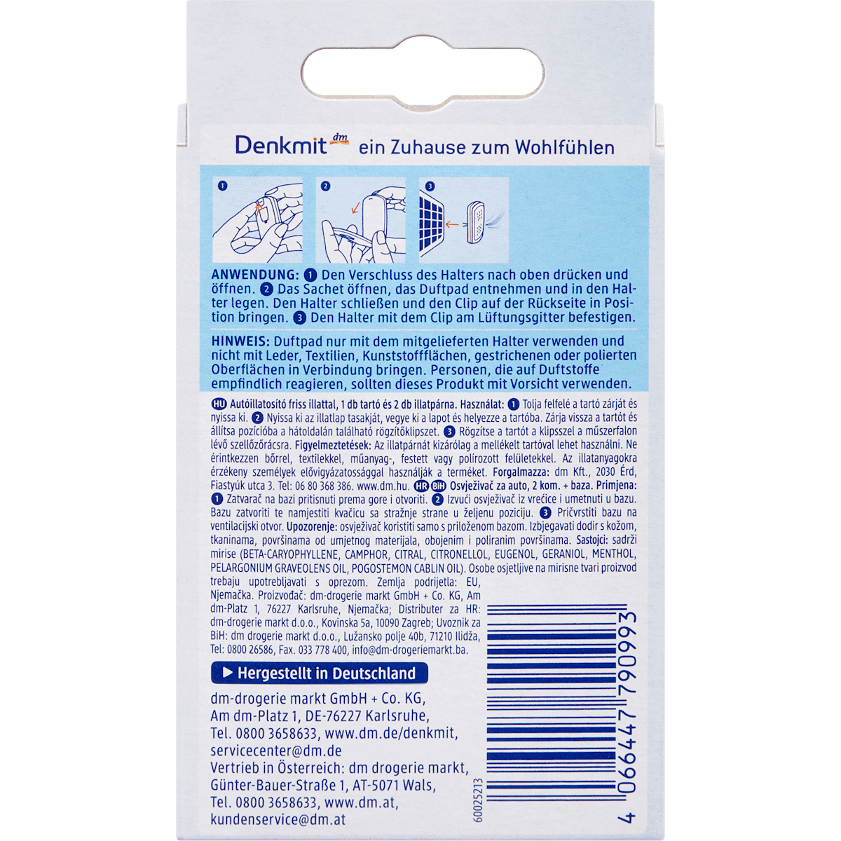 Denkmit Auto Deo Sensual Fresh, 2 pcs (Denkmit Auto Deo Sensual Fresh, 2 St) — authentic German product in Morocco