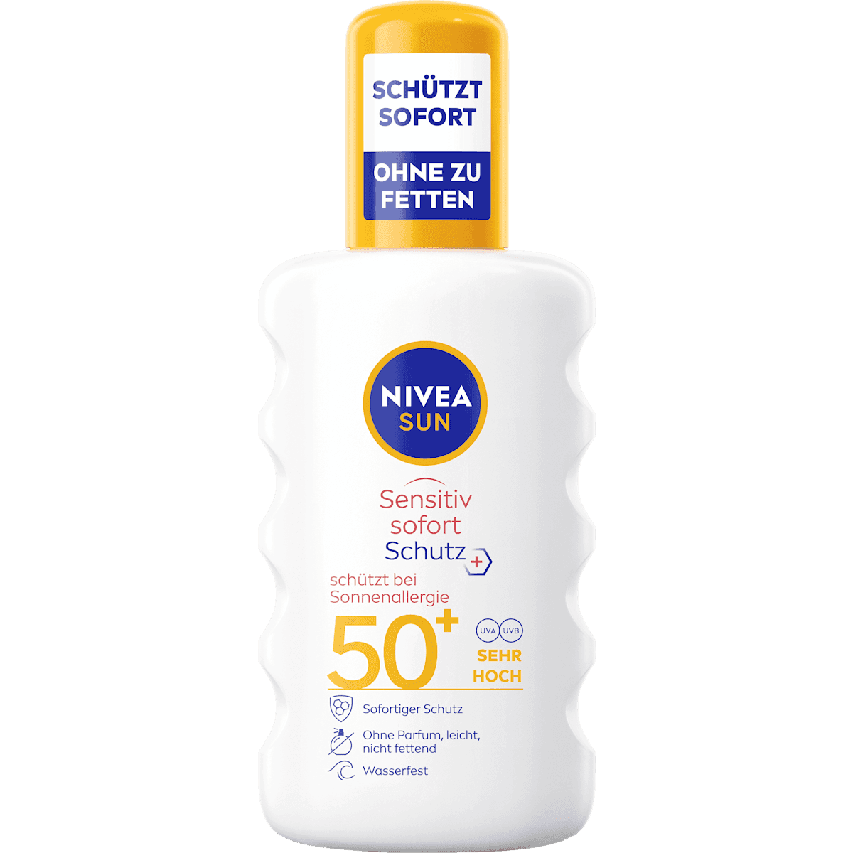 NIVEA SUN sun spray sensitiv Sofortschutz LSF 50+, 200 ml — authentic German product in Morocco