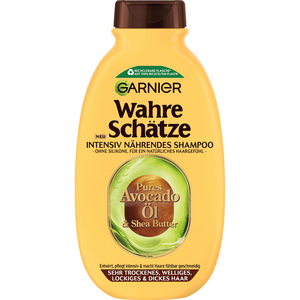 Wahre Schätze Shampooing Avocado-huile & beurre de karité, 300 ml (Wahre Schätze Shampoo Avocado-Öl & Sheabutter, 300 ml) — produit allemand authentique au Maroc