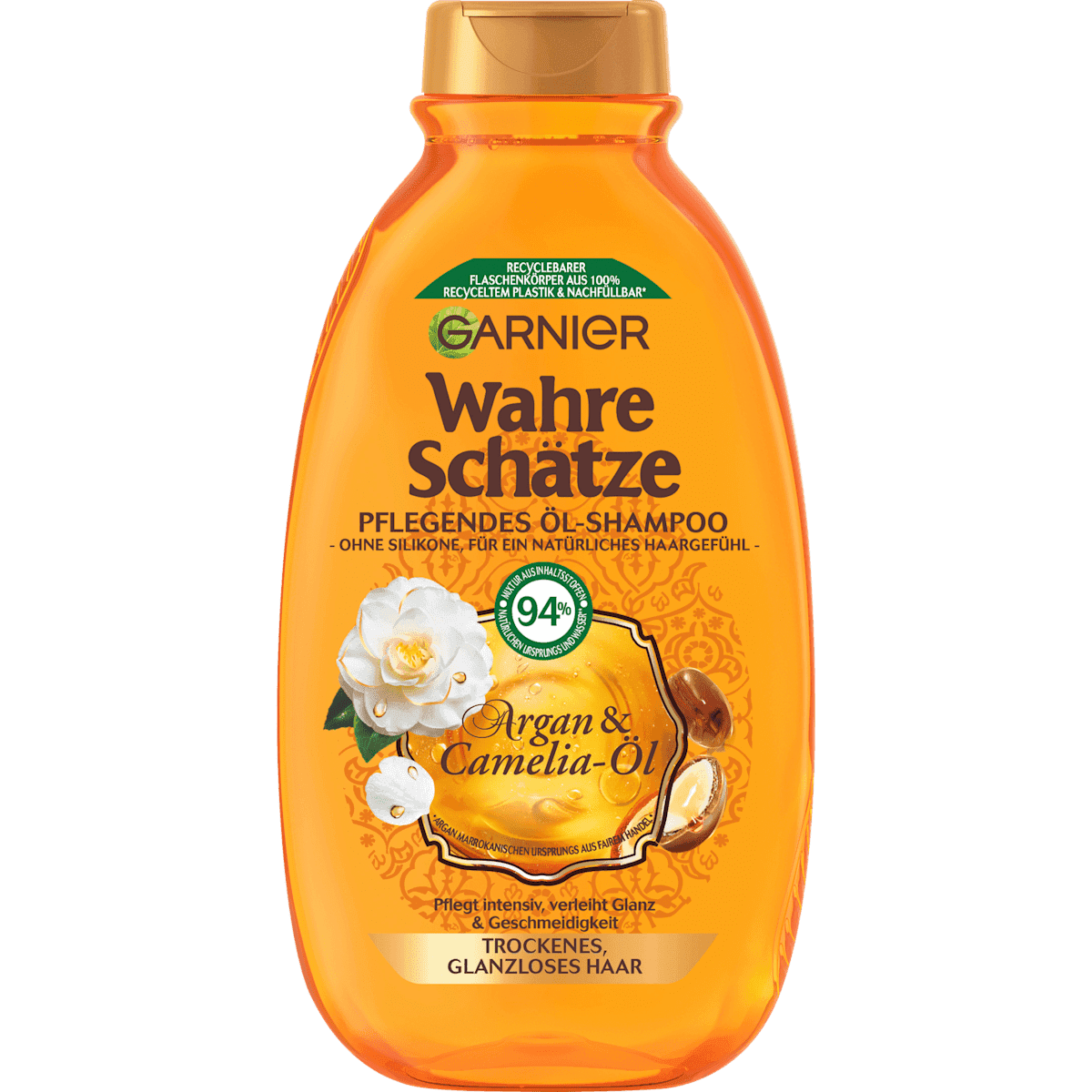 Wahre Schätze Shampooing Argan & Camelia huile, 300 ml (Wahre Schätze Shampoo Argan & Camelia Öl, 300 ml) — منتج ألماني أصلي في المغرب