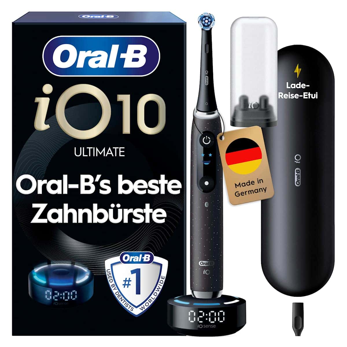 Oral-B Brosse à dents électrique iO Series 10 Cosmic Black, 1 pièce — produit allemand authentique au Maroc