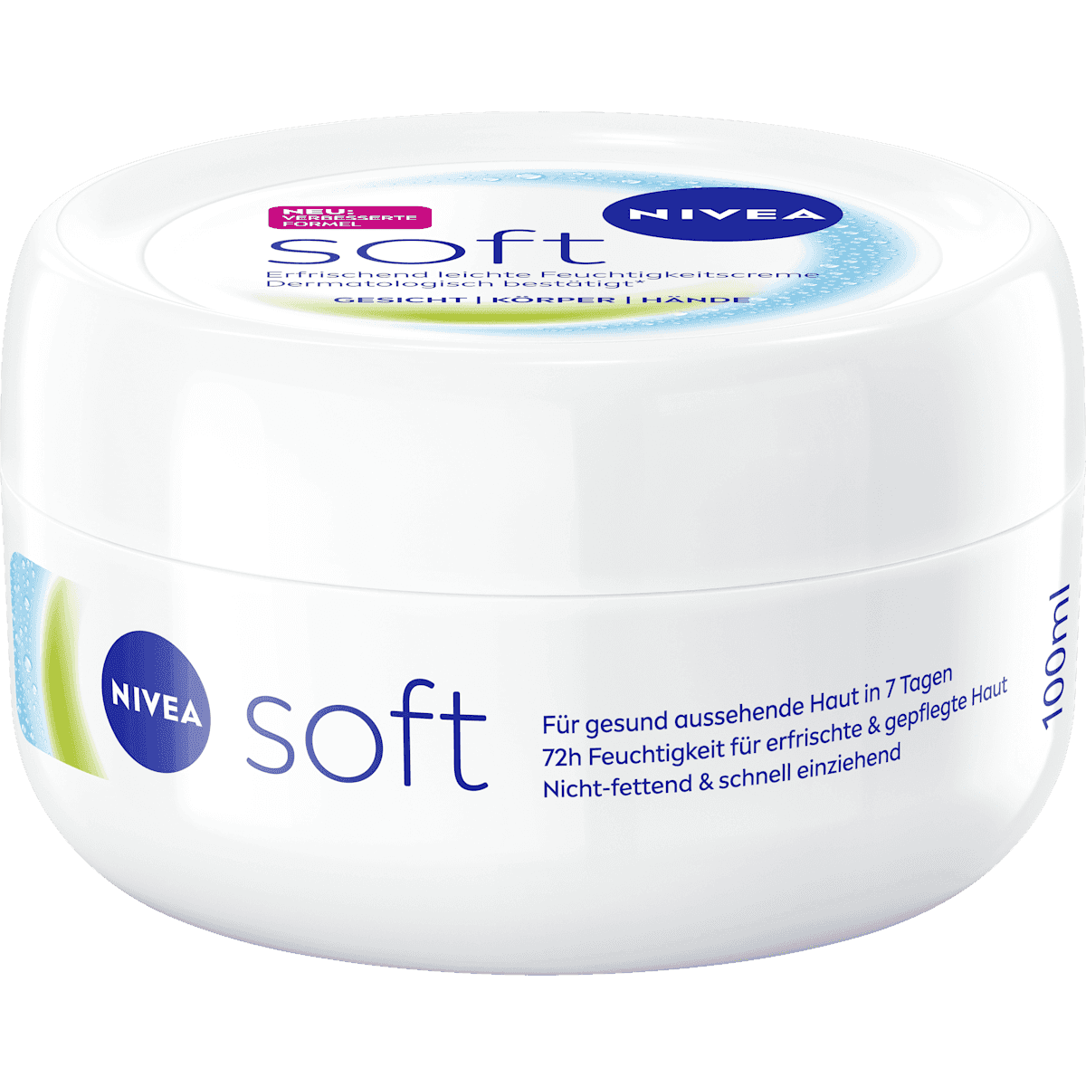 NIVEA crème hydratante soft en pot, 100 ml — produit allemand authentique au Maroc