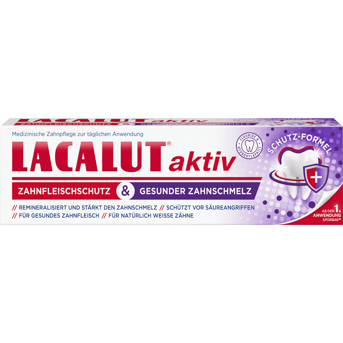Lacalut Dentifrice aktiv protection des gencives & émail sain, 75 ml (Lacalut Zahnpasta aktiv Zahnfleischschutz & Gesunder Zahnschmelz, 75 ml) — produit allemand authentique au Maroc