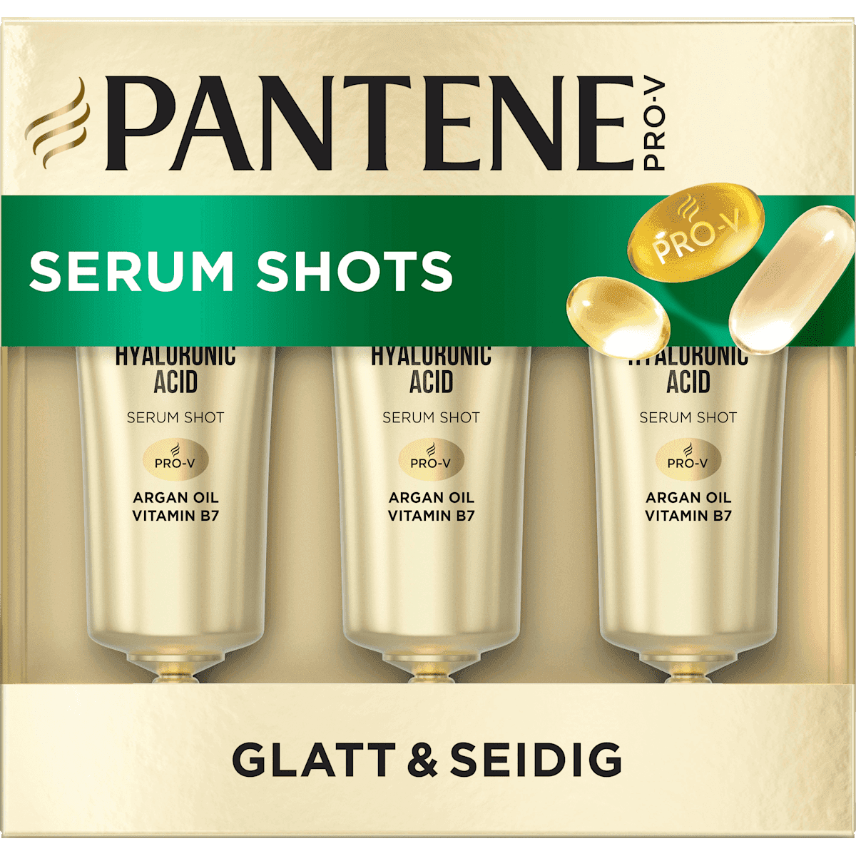 PANTENE PRO-V Masque cheveux Rescue Shots Glatt & Seidig (3 x 15ml), 45 ml — produit allemand authentique au Maroc