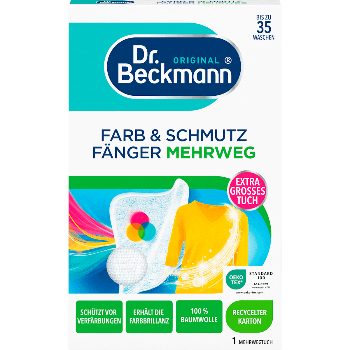 Dr. Beckmann Farb and Schmutzfangtücher Mehrweg, 1 pc (Dr. Beckmann Farb- und Schmutzfangtücher Mehrweg, 1 St) — authentic German product in Morocco