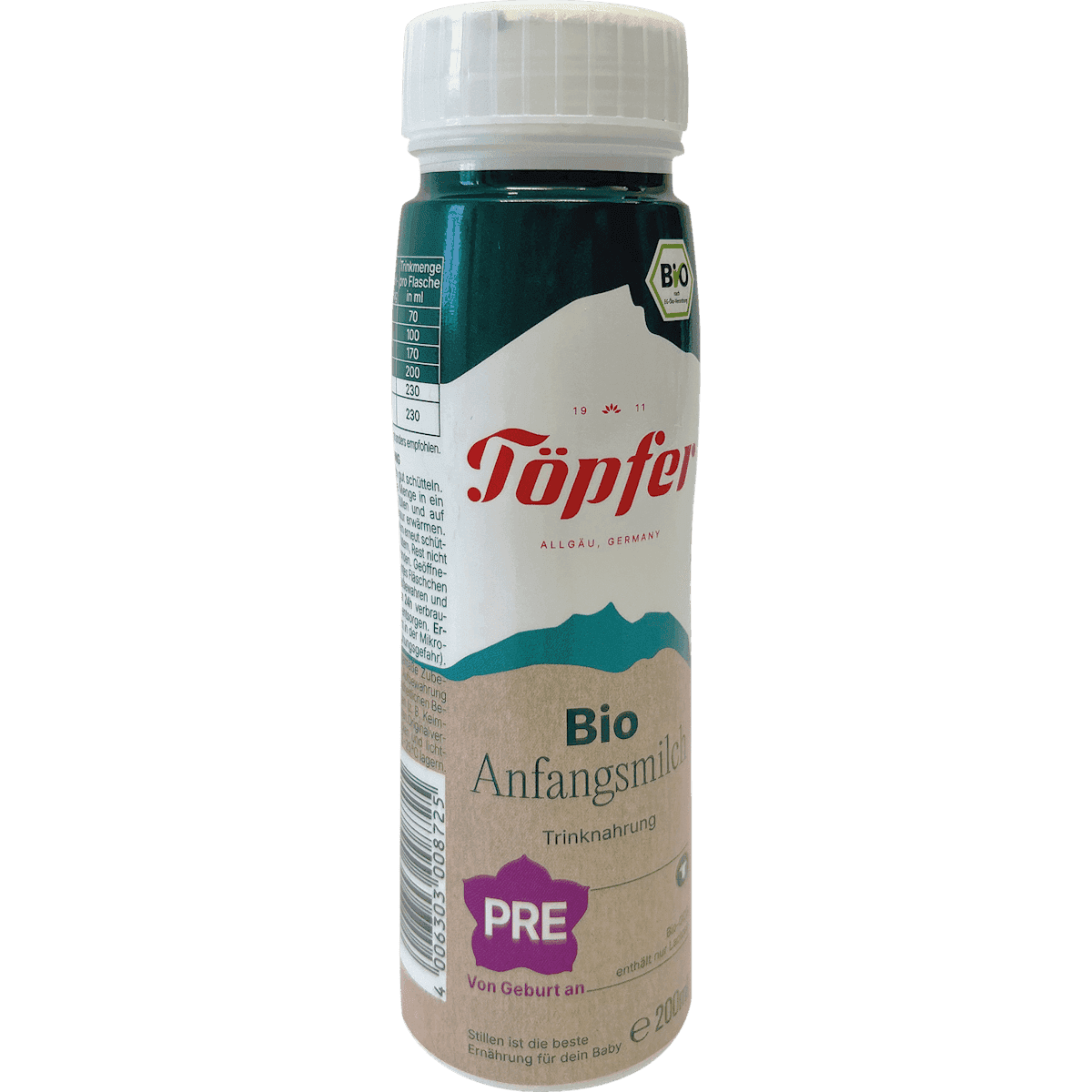 Töpfer Lait infantile 1er âge prêt à boire dès la naissance, 200 ml (Töpfer Anfangsmilch Pre trinkfertig von Geburt an, 200 ml) — منتج ألماني أصلي في المغرب
