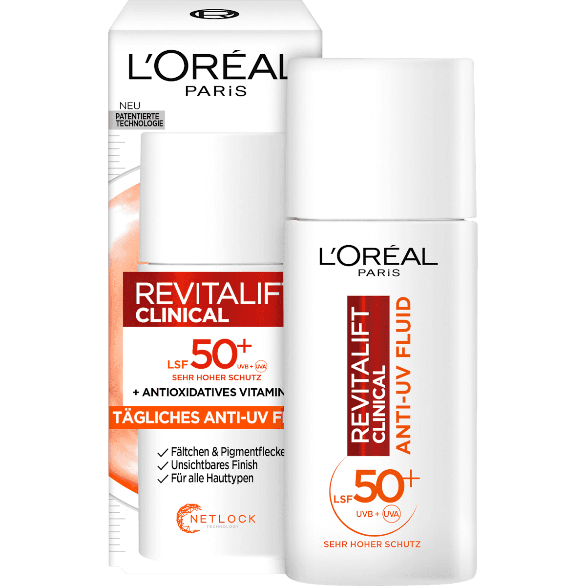 L'ORÉAL PARiS REVITALIFT Fluid face Revitalift Clinical, Vitamin C, LSF 50+, 50 ml — authentic German product in Morocco