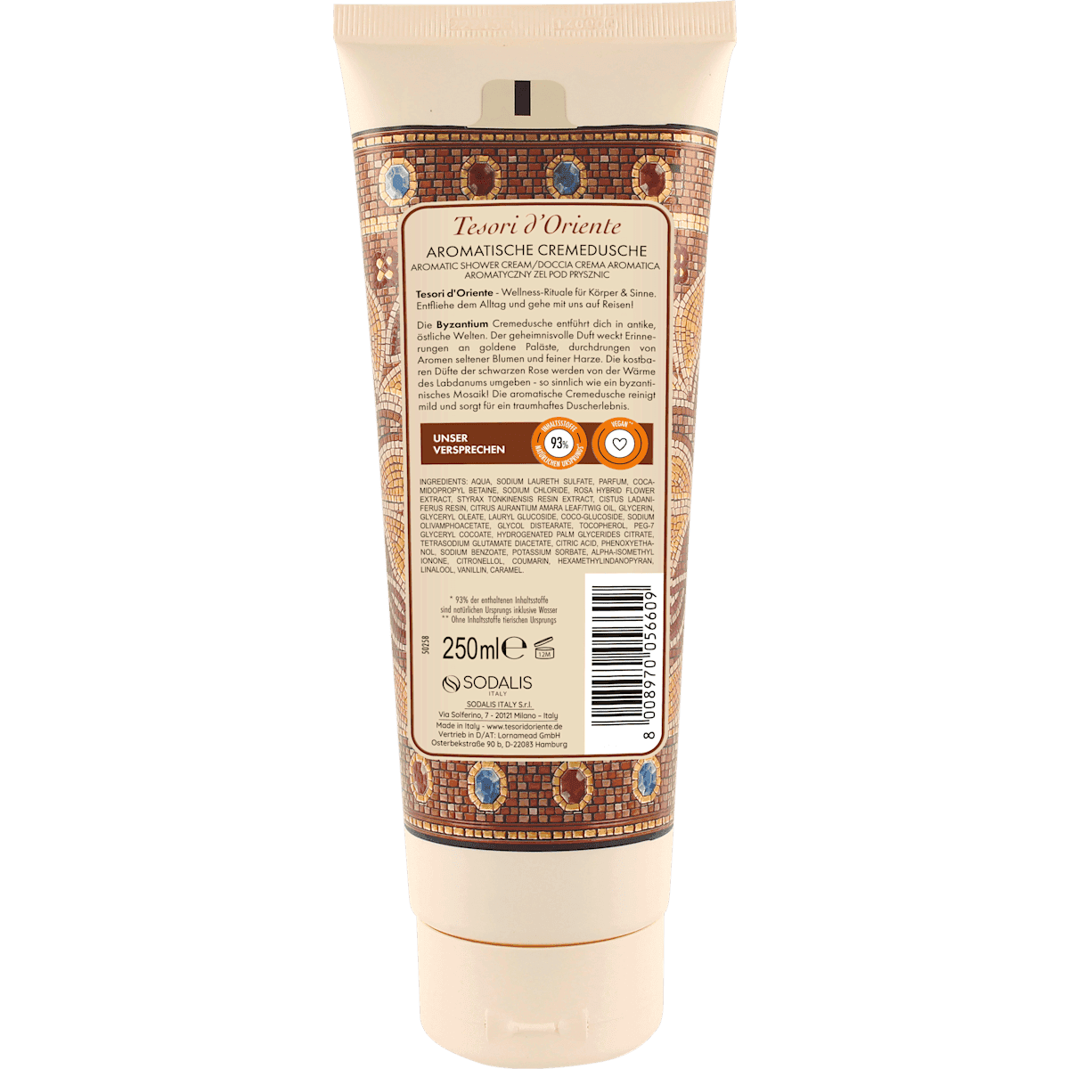 Tesori d'Oriente shower cream Byzantium, 250 ml (Tesori d'Oriente Cremedusche Byzantium, 250 ml) — authentic German product in Morocco