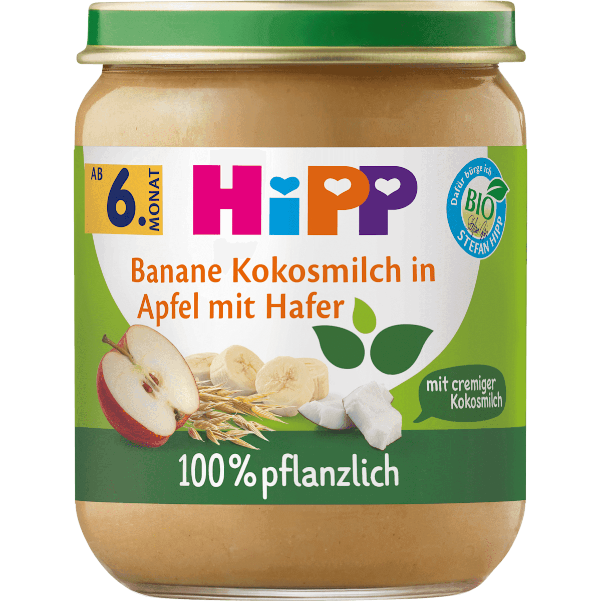 HiPP Frucht & Getreide Banane Kokosmilch in pomme avec Hafer dès 6 mois, 160 g — منتج ألماني أصلي في المغرب