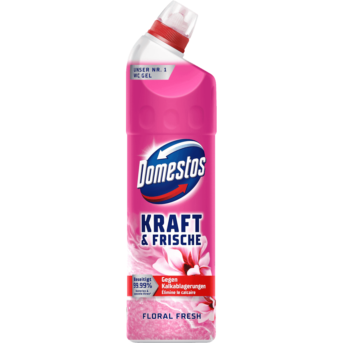 Domestos WC-Reiniger Gel Kraft & Frische Floral Fresh, 750 ml — authentic German product in Morocco