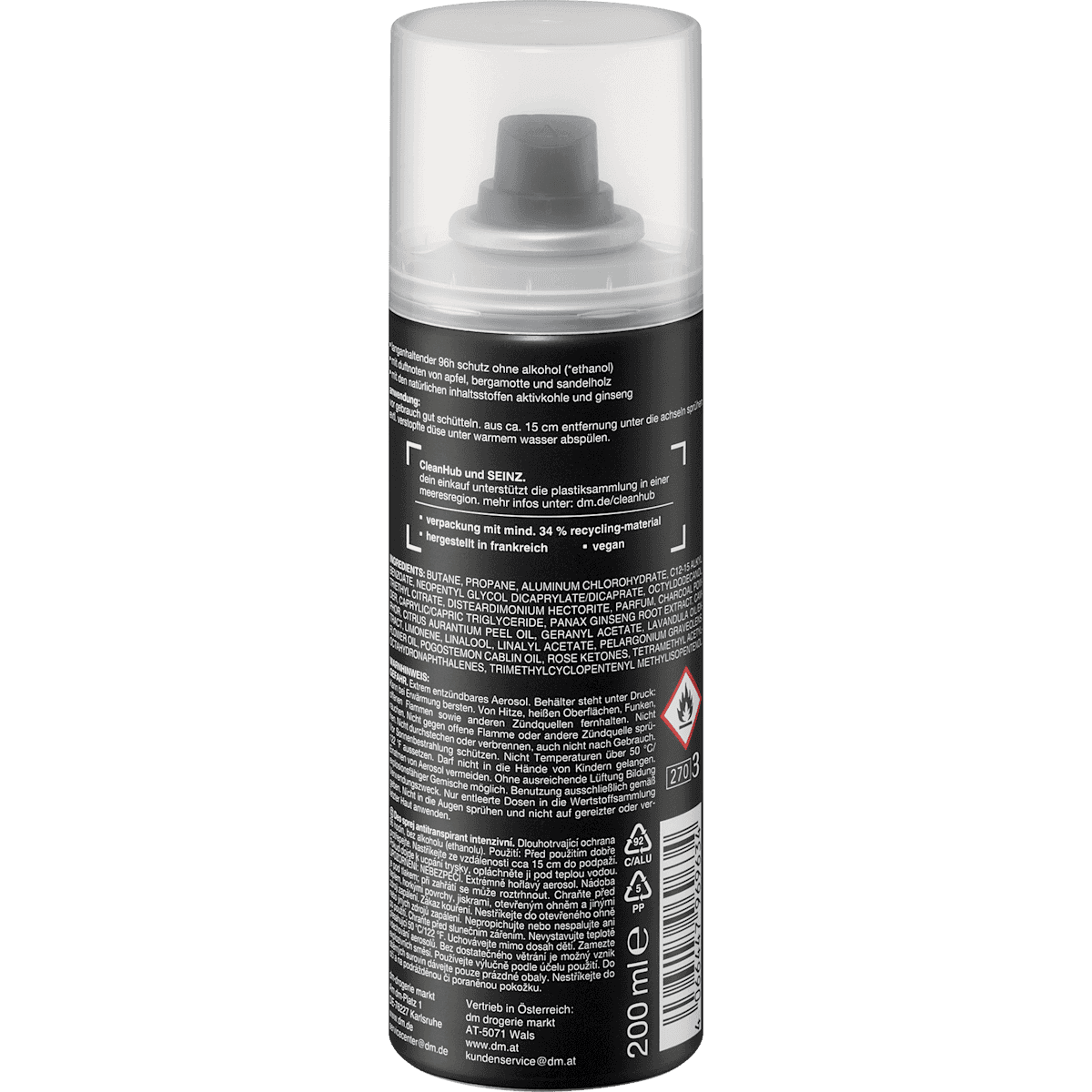 SEINZ. anti-transpirant Déodorant spray intense, 200 ml (SEINZ. Antitranspirant Deospray intense, 200 ml) — produit allemand authentique au Maroc