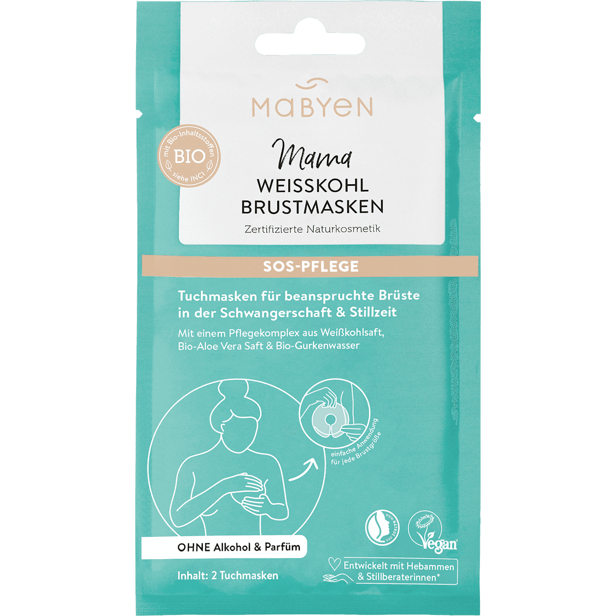 Mabyen Masque poitrine Maman au chou blanc, 2 pièces — produit allemand authentique au Maroc