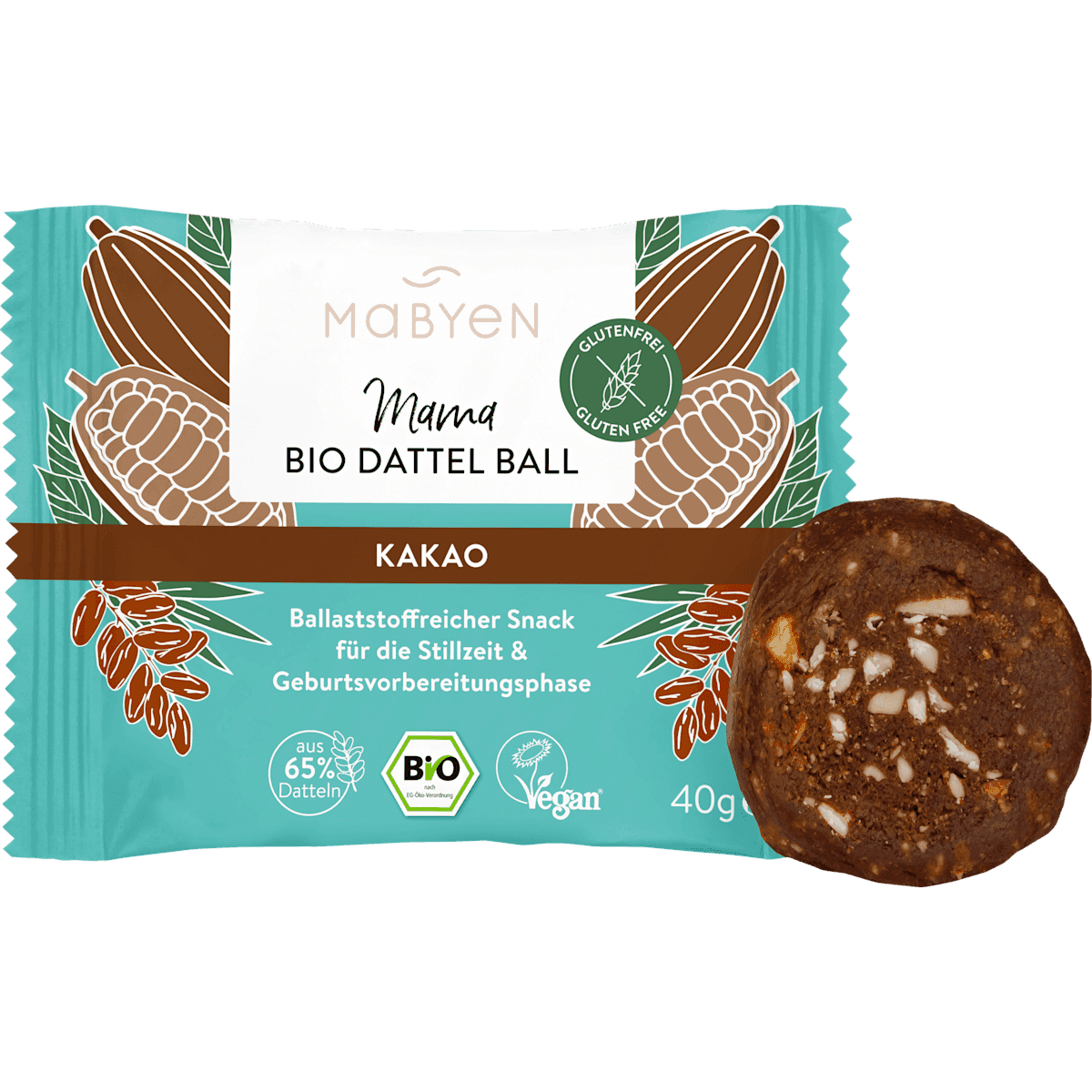 Mabyen Dattel Balls Mama cacao, 40 g — produit allemand authentique au Maroc