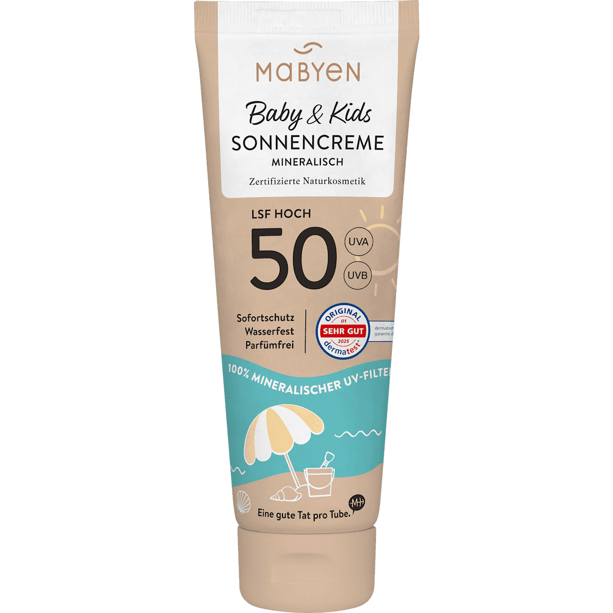 Mabyen crème solaire Bébé & Kids sensitiv LSF 50, 100 ml — produit allemand authentique au Maroc