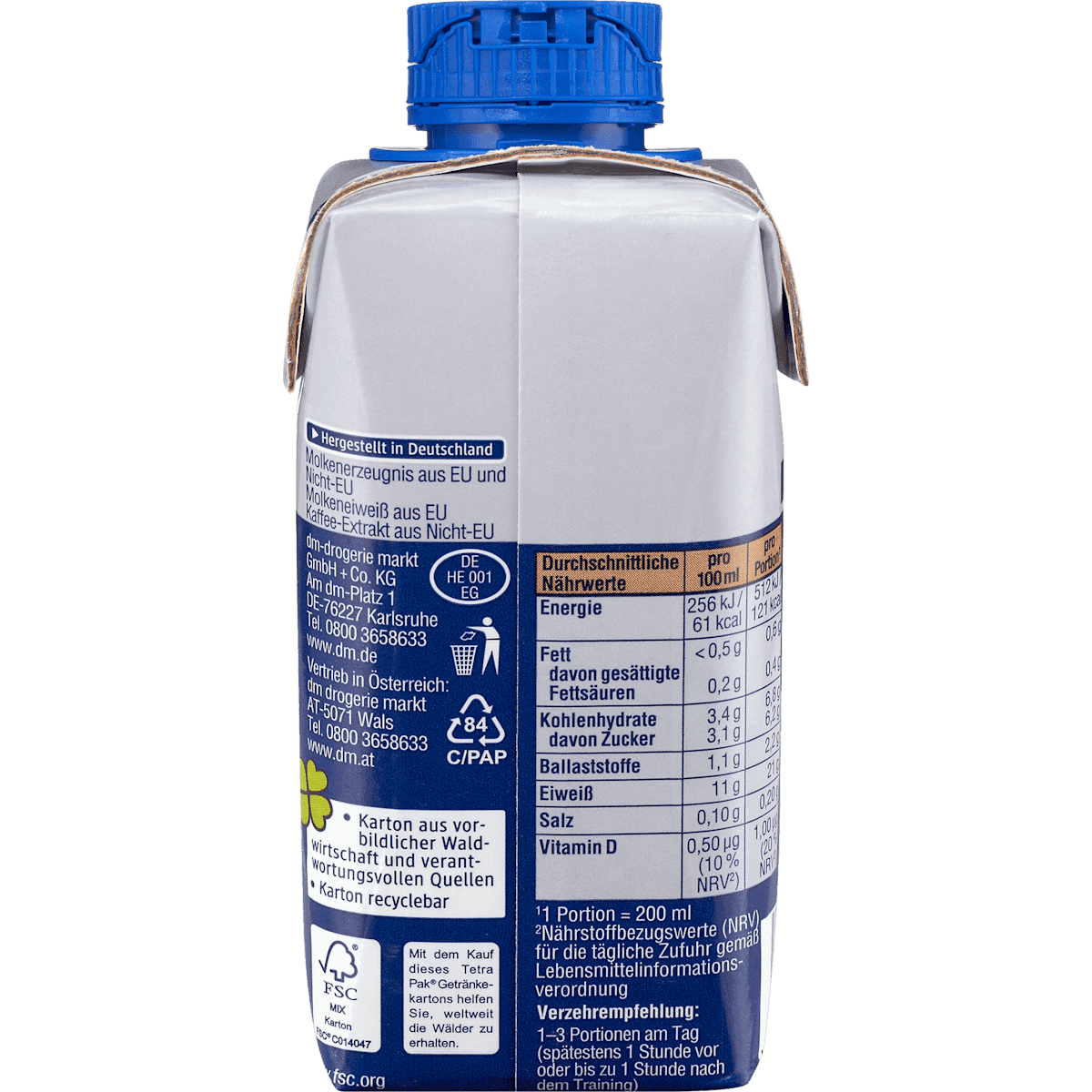 Sportness Protein Drink Eiskaffee goût, prêt à boire, 200 ml (Sportness Protein Drink Eiskaffee Geschmack, trinkfertig, 200 ml) — produit allemand authentique au Maroc