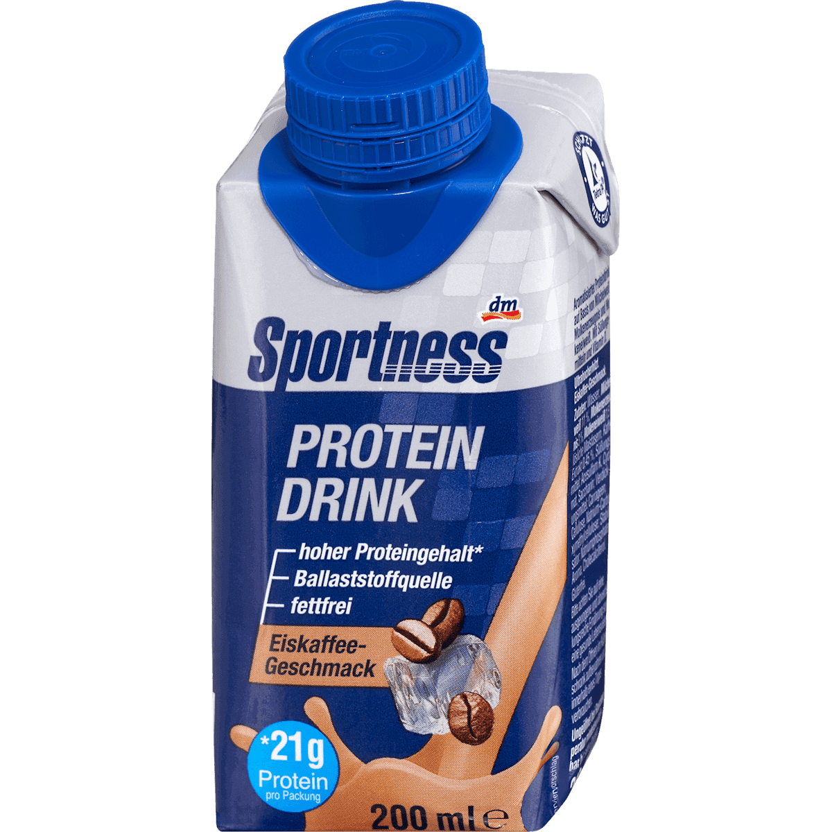 Sportness Protein Drink Eiskaffee goût, prêt à boire, 200 ml (Sportness Protein Drink Eiskaffee Geschmack, trinkfertig, 200 ml) — produit allemand authentique au Maroc