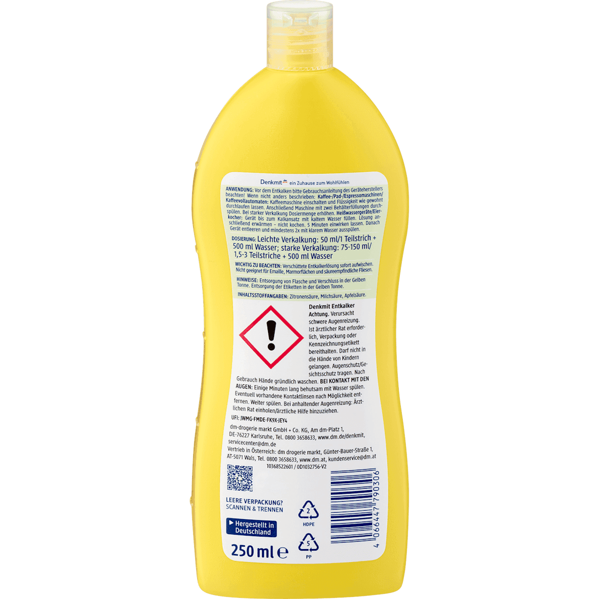 Denkmit Détartrant, 250 ml (Denkmit Entkalker, 250 ml) — produit allemand authentique au Maroc