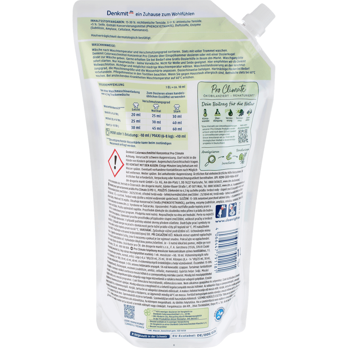 Denkmit Lessive couleurs Concentré Pro Climate, 33 lavages (Denkmit Colorwaschmittel Konzentrat Pro Climate, 33 Wl) — produit allemand authentique au Maroc