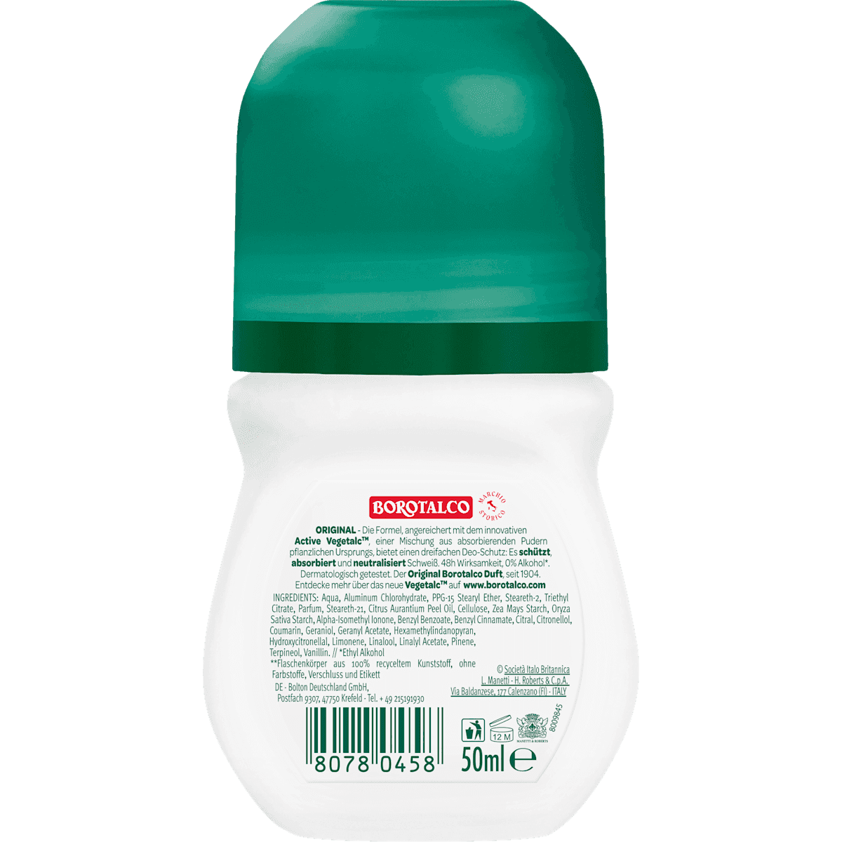 Borotalco antiperspirant Deodorant bille Original, 50 ml (Borotalco Antitranspirant Deo Roll-on Original, 50 ml) — authentic German product in Morocco