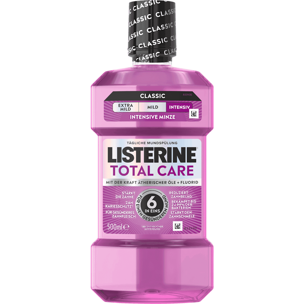 Listerine Bain de bouche Total Care intensiv, 500 ml (Listerine Mundspülung Total Care intensiv, 500 ml) — produit allemand authentique au Maroc