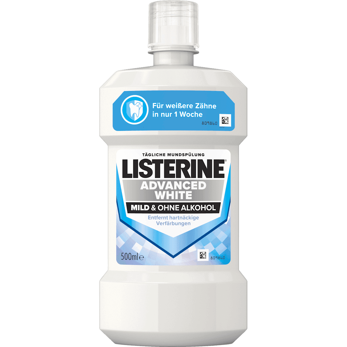 Listerine Bain de bouche Advanced White, 500 ml (Listerine Mundspülung Advanced White, 500 ml) — produit allemand authentique au Maroc