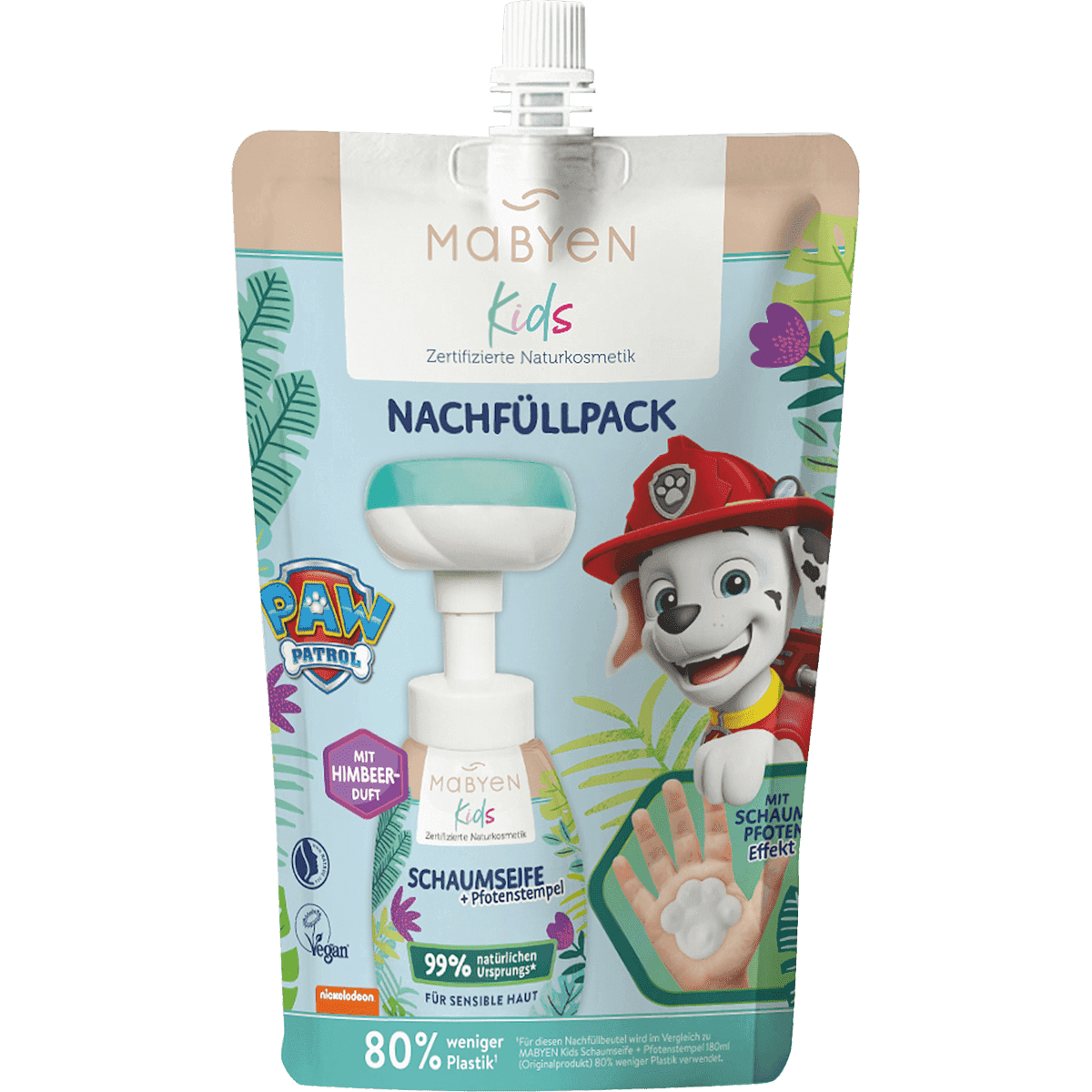 Mabyen Savon mousse Paw Patrol recharge, 250 ml — produit allemand authentique au Maroc