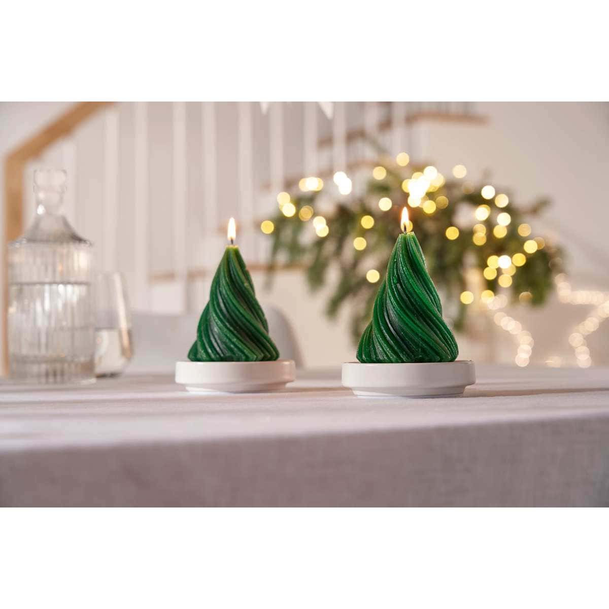 Profissimo Bougie gedrehter Tannenbaum, green dark, 1 pc (Profissimo Kerze gedrehter Tannenbaum, dunkelgrün, 1 St) — authentic German product in Morocco