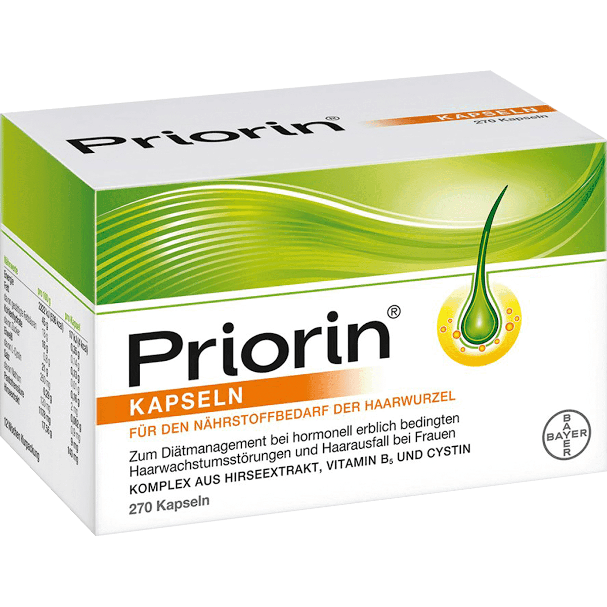 Priorin gélules pour nourrir la racine des cheveux, 270 pièces (Priorin Kapseln für den Nährstoffbedarf der Haarwurzel, 270 St) — produit allemand authentique au Maroc