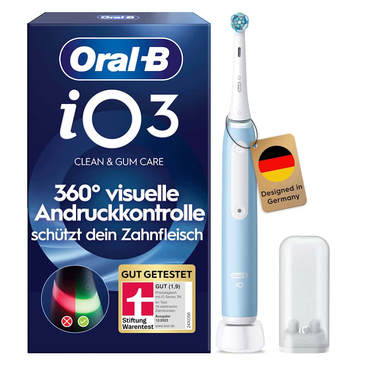Oral-B Brosse à dents électrique iO Series 3 ice blue, 1 pièce — produit allemand authentique au Maroc