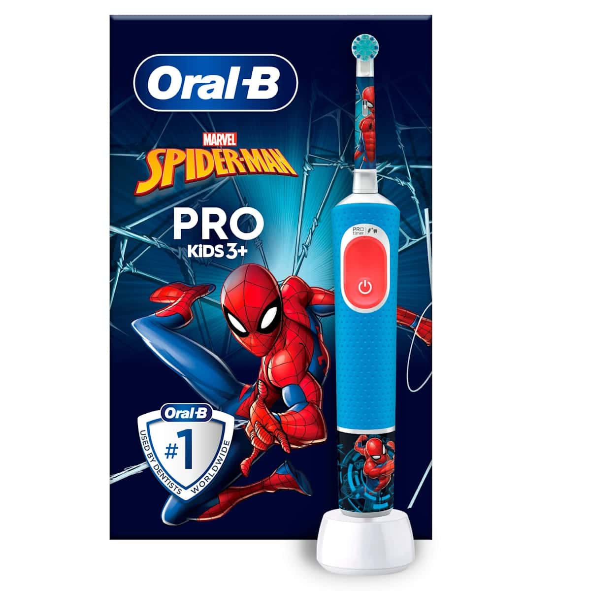 Oral-B Brosse à dents électrique Vitality PRO Enfant Spiderman, dès 3 ans, 1 pièce — produit allemand authentique au Maroc