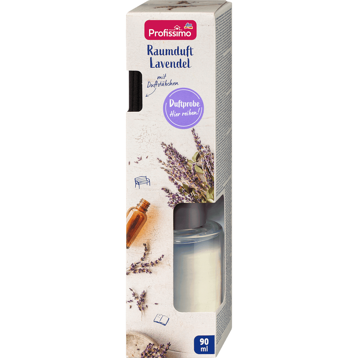 Profissimo Bâtonnets parfumés d'intérieur lavande, 90 ml (Profissimo Duftstäbchen Raumduft Lavendel, 90 ml) — produit allemand authentique au Maroc