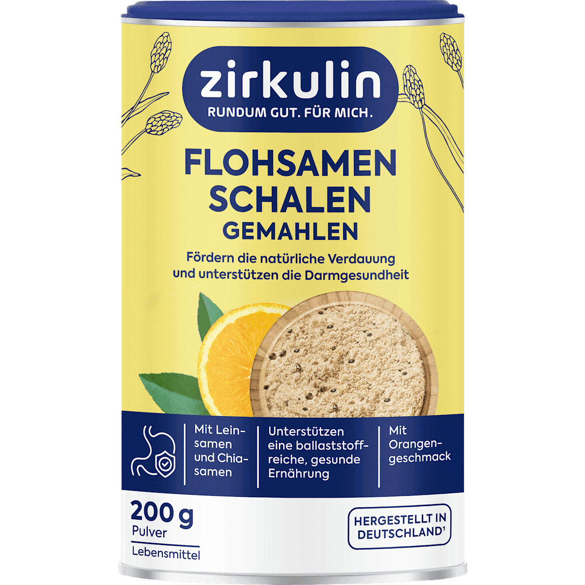 Zirkulin téguments de psyllium gemahlen Plus, 200 g (Zirkulin Flohsamenschalen gemahlen Plus, 200 g) — منتج ألماني أصلي في المغرب