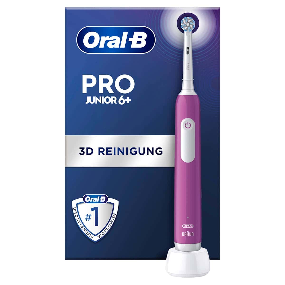 Oral-B Brosse à dents électrique Enfant PRO Junior Purple, dès 6 ans, 1 pièce — produit allemand authentique au Maroc