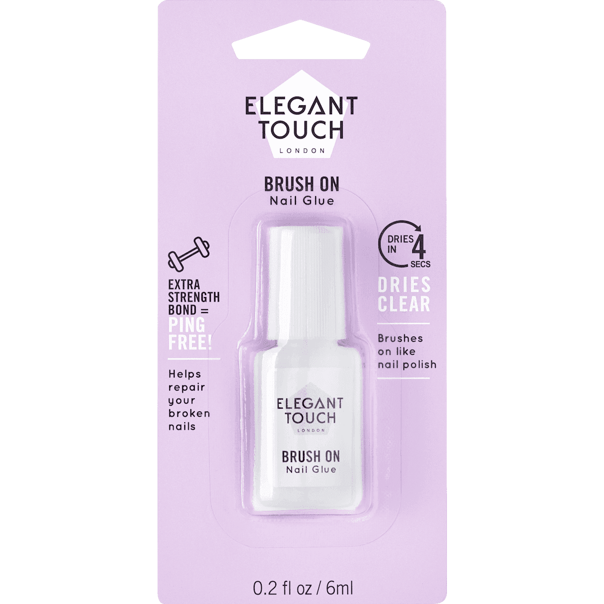 Elegant Touch Colle à ongles Brush On Nail Glue, 6 ml — produit allemand authentique au Maroc