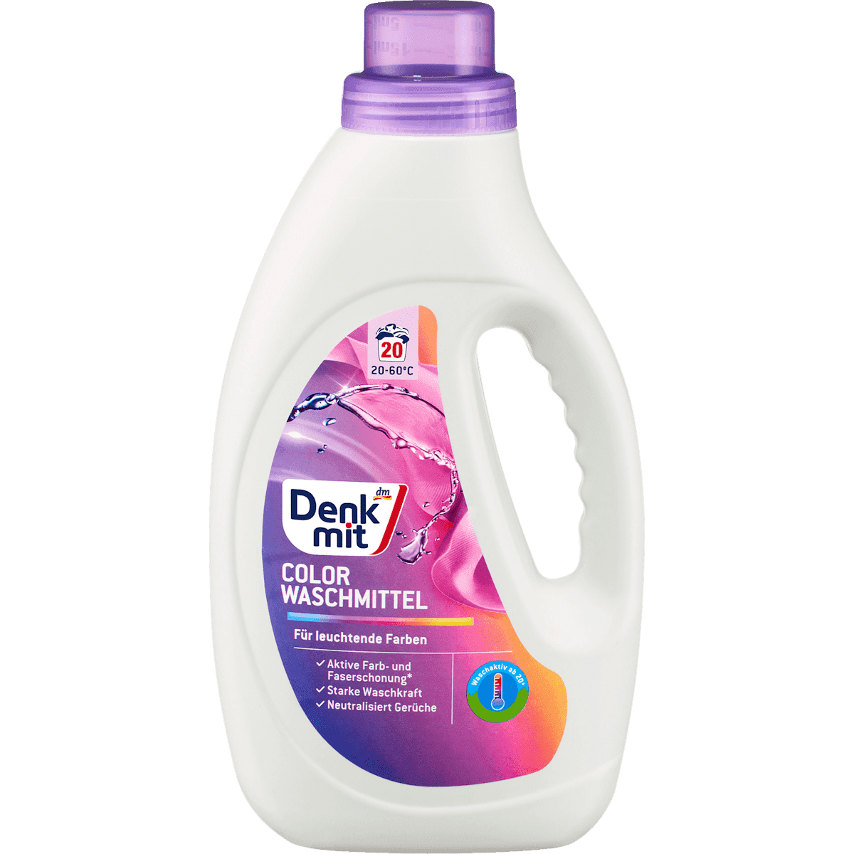 Denkmit Lessive couleurs liquide protection des couleurs & des fibres, 20 lavages — produit allemand authentique au Maroc