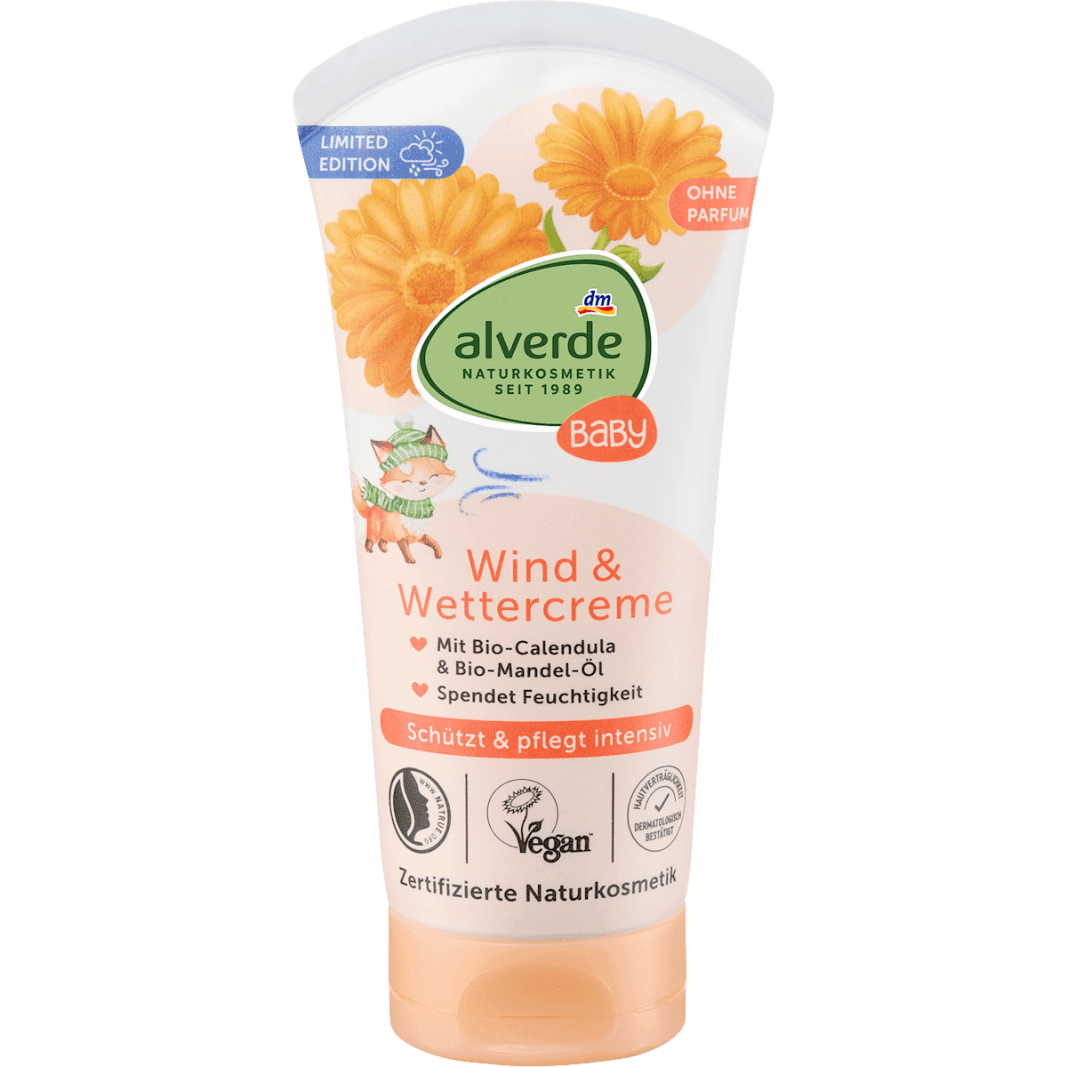 alverde BABY crème protectrice vent & froid, 50 ml — produit allemand authentique au Maroc