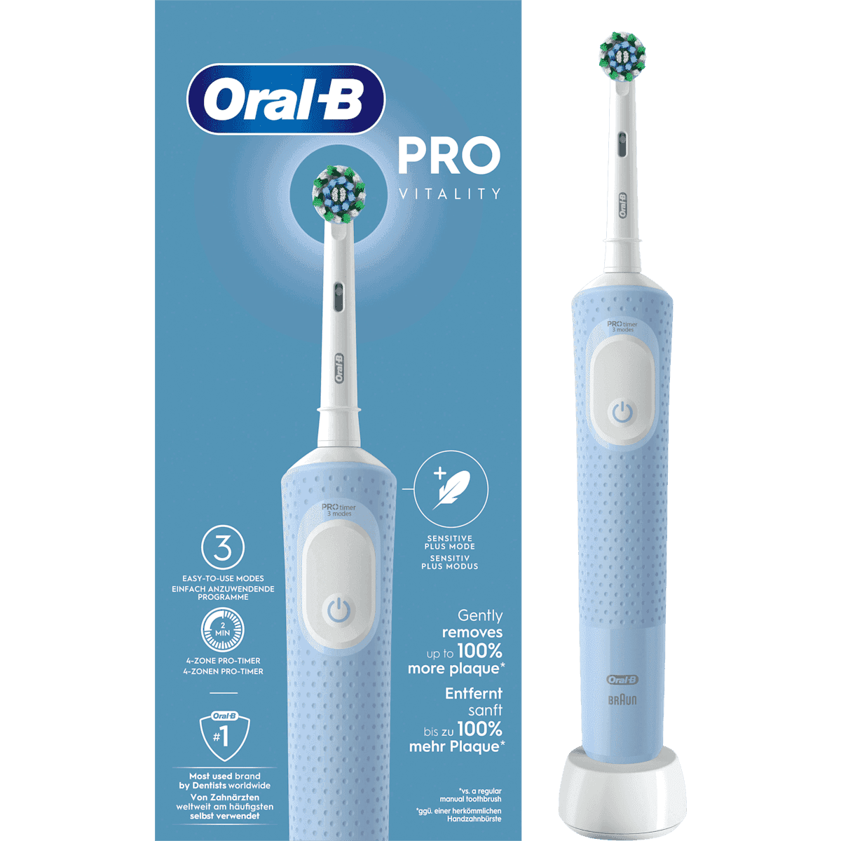Oral-B Brosse à dents électrique Vitality PRO blue, 1 pièce — produit allemand authentique au Maroc