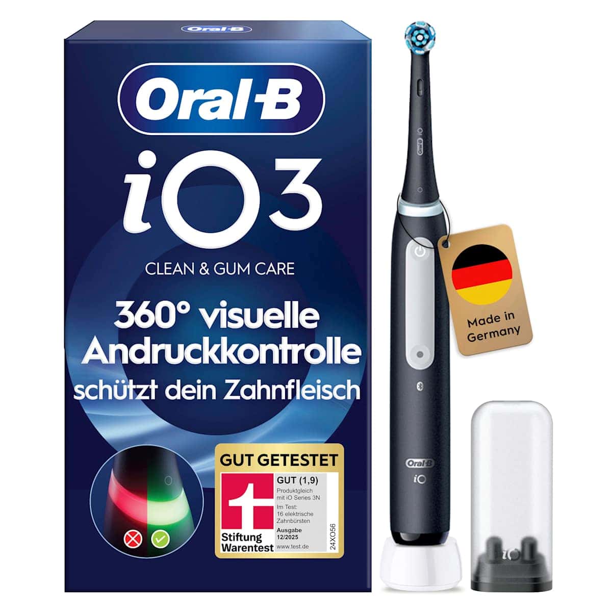Oral-B Brosse à dents électrique iO Series 3 black, 1 pièce — produit allemand authentique au Maroc