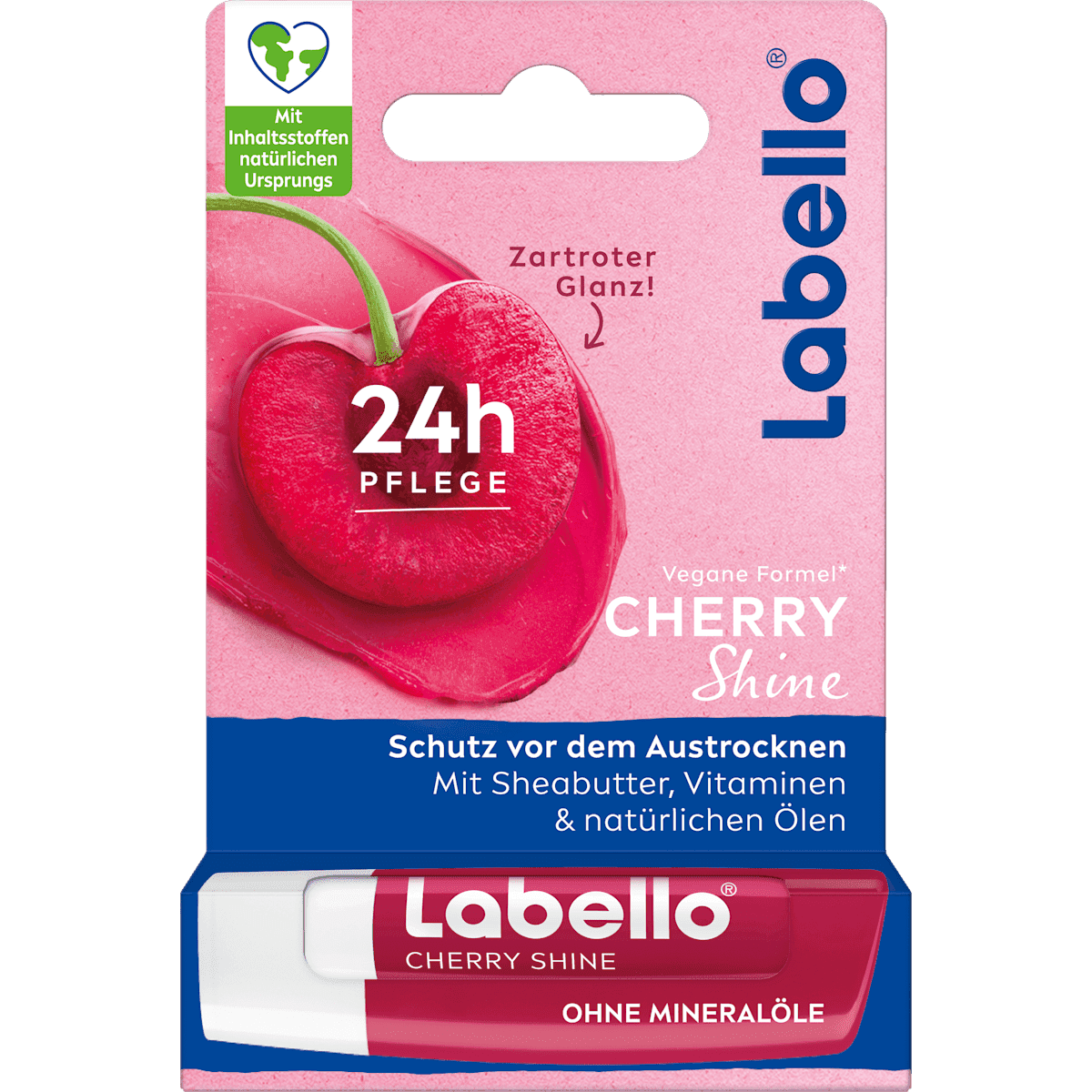Labello lip care Cherry Shine, 4,8 g (Labello Lippenpflege Cherry Shine, 4,8 g) — authentic German product in Morocco