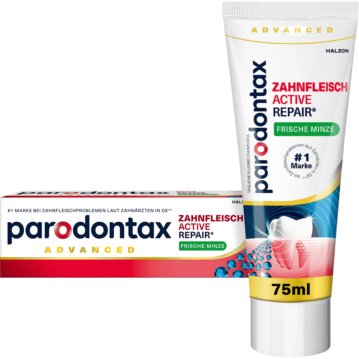 Parodontax Dentifrice Gencives Active Repair, 75 ml (Parodontax Zahnpasta Zahnfleisch Active Repair, 75 ml) — produit allemand authentique au Maroc