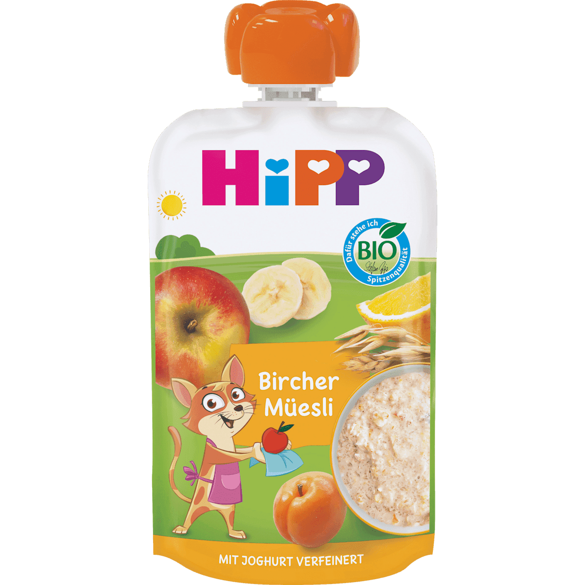 HiPP Quetschie Bircher Muesli, dès 1 an, 100 g (HiPP Quetschie Bircher Müsli, ab 1 Jahr, 100 g) — منتج ألماني أصلي في المغرب