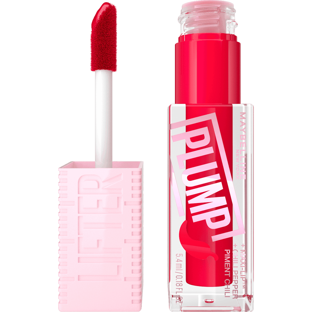 MAYBELLINE NEW YORK Gloss Lifter Plump 004 Red Flag, 5,4 ml — produit allemand authentique au Maroc