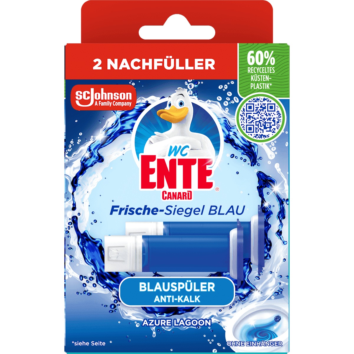 WC-Ente Nettoyant WC Fresh Discs Azure Lagoon recharge 2 pièces, 72 ml — منتج ألماني أصلي في المغرب