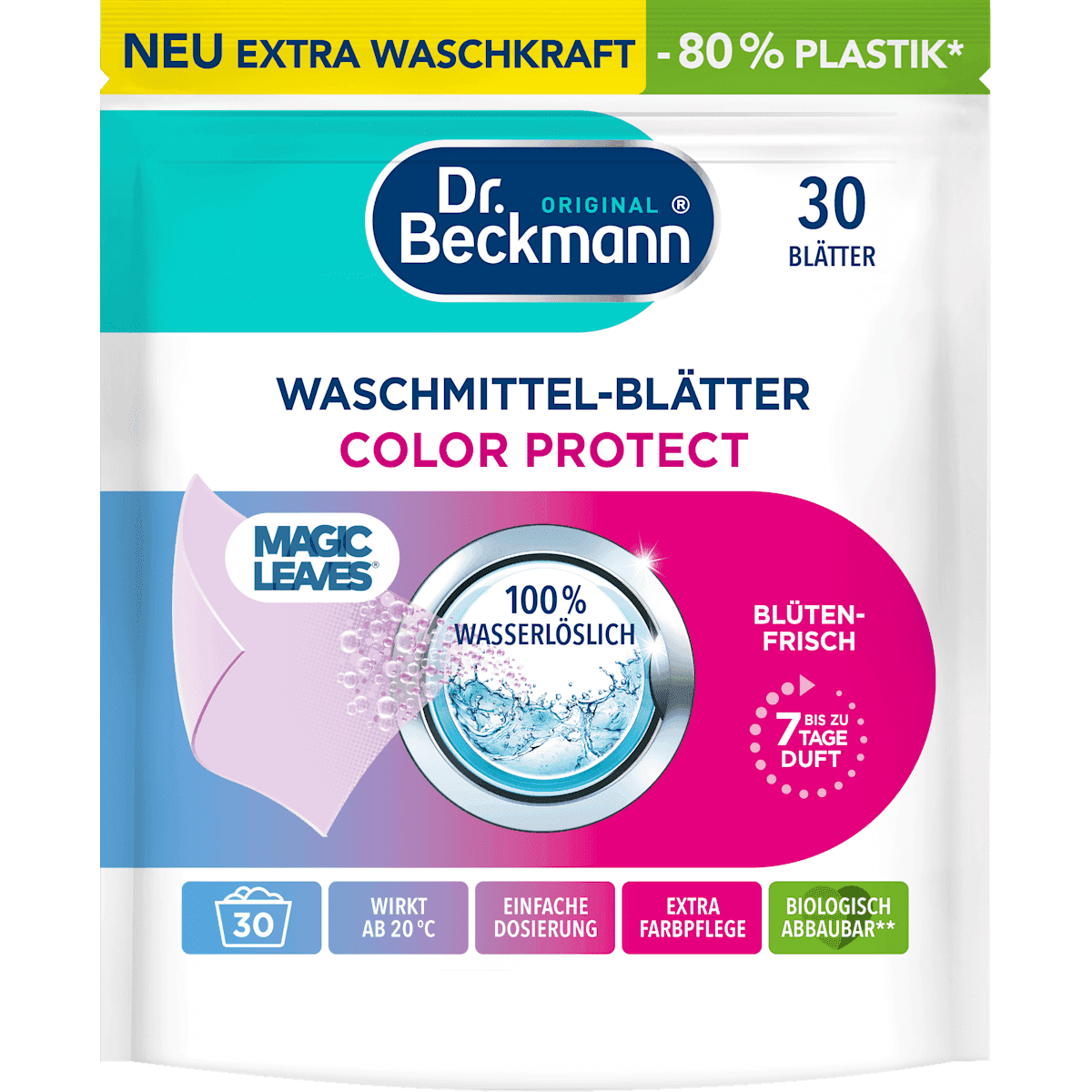 Dr. Beckmann Feuilles de lessive Color, 30 lavages — produit allemand authentique au Maroc