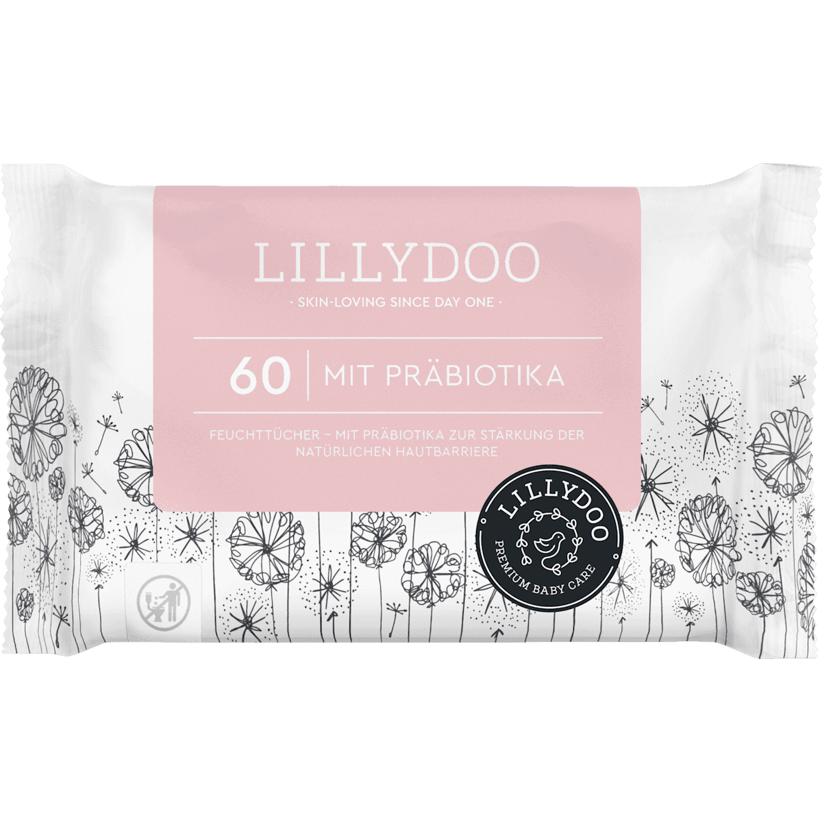LILLYDOO Lingettes avec prébiotiques, 60 pièces — produit allemand authentique au Maroc