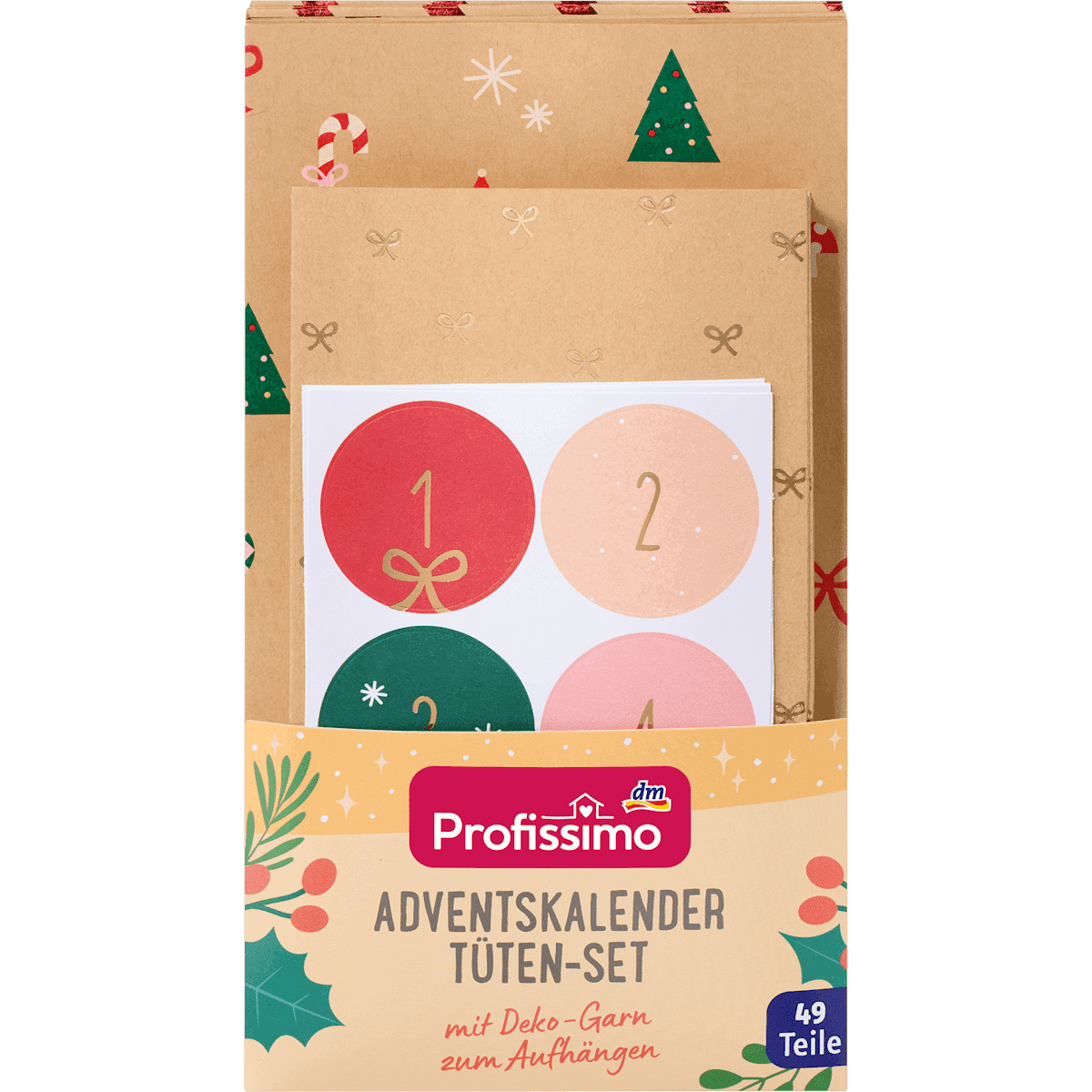Profissimo Calendrier de l'avent set de sachets, 1 pièce (Profissimo Adventskalender Tüten Set, 1 St) — produit allemand authentique au Maroc